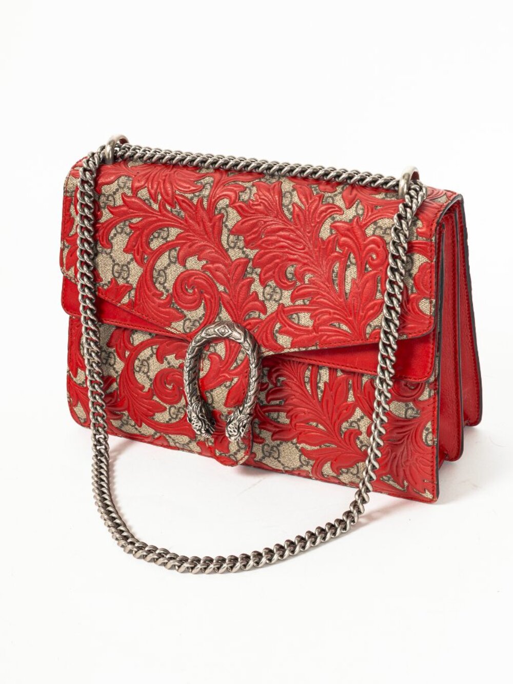 Gucci Dionysus Red Arabesque & GG Supreme Shoulder Bag - Picture 6 of 14